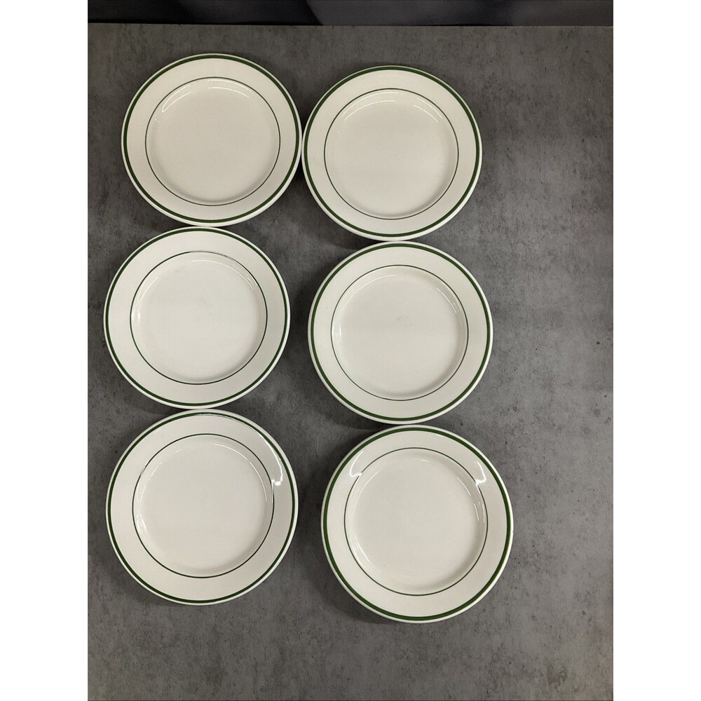 Buffalo china restaurant ware green stripe Plates 6-inch. Per Plate Price